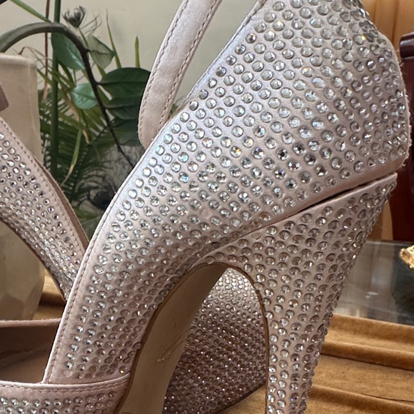 Steve Madden Sparkling Rhinestone Heels - Cream - Picture 5 of 7